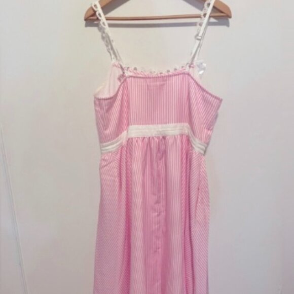 Unique Vintage X Barbie Pink Stripe 1950s Swing Dress Sz 1X NWOT #19 - Picture 16 of 16